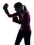 Mature woman with boxing gloves silhouette