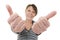 Mature woman double thumbs up