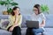 Mature woman at therapy meeting, at psychologist office