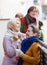 Mature women drinking tea