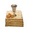 Matzo silver Kiddush cup and walnuts for Passover