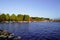 Maubuisson Carcans lake on the Atlantic coast in sunrise