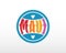 Maui circle logo in joyful colors, capturing island paradise vibes