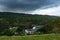 Maui overlook of a black sand beach