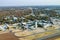 Maun airport from above in botswana in Africa