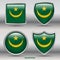 Mauritania Flag in 4 shapes collection with clipping path