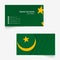 Mauritania Flag Business Card, standard size 90x50 mm business card template