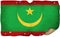 Mauritania Flag On Old Paper