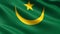 Mauritania flag, with waving fabric texture