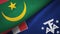 Mauritania and French Southern and Antarctic Lands two flags textile cloth