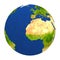 Mauritania highlighted on Earth