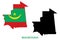 Mauritania National Flag Map Design, Mauritania Country Flag Inside The Map