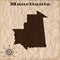 Mauritania old map with grunge and crumpled paper. Vector illustration