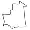 Mauritania - solid black outline border map of country area. Simple flat vector illustration