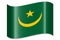 Mauritania - waving country flag, shadow