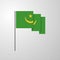 Mauritania waving Flag creative background