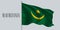 Mauritania waving flag on flagpole vector illustration