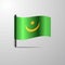 Mauritania waving Shiny Flag design vector