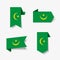 Mauritanian flag stickers and labels. Vector illustration.