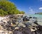 Mauritius. Catamarans near the island.Sea tropical landscape in a sunny day
