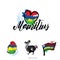 Mauritius country flag concept with grunge design suitable for a logo icon design Dodo bird illustration. Map.