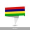 Mauritius Country flag. Folded ribbon banner flag