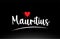 Mauritius country text typography logo icon design on black background