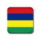 Mauritius flag button icon isolated on white background