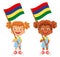 Mauritius flag in hand set