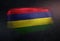 Mauritius Flag Made of Metallic Brush Paint on Grunge Dark Wall