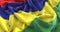 Mauritius Flag Ruffled Beautifully Waving Macro Close-Up Shot
