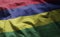 Mauritius Flag Rumpled Close Up