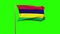 Mauritius flag waving in the wind. Green screen