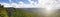 Mauritius. Highland panorama with rainforest and sky in the clouds