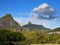 Mauritius, landscape of the island against the cloudy sky
