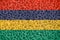Mauritius national flag made of water drops. Background forecast season concept