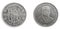 Mauritius one rupee coin on a white isolated background