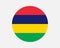 Mauritius Round Country Flag. Mauritian Circle National Flag