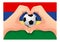 Mauritius soccer ball and hand heart shape