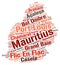 Mauritius top travel destinations word cloud