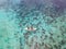 Mauritius vacation, couple man and woman in kayak in a bleu ocean in Mauritus