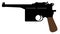 Mauser pistol. Vector silhouette weapon gun