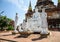 Mausoleum Historical and buddha statues remain in Phra Nakhon Si Ayutthaya, at Wat Yai Chai Mongkol Thailand, one of the famous hi