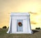 Mausoleum with wreath on door