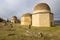 Mausoleums of the old complex `Eddi Gumbez`, January day. Shamakhi, Azerbaijan