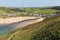 Mawgan Porth beach north Cornwall England near Newquay summer day with blue sky