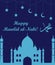 Mawlid Al Nabi, the birthday of the Prophet Muhammad greeting card. Muslim celebration poster, flyer. Vector