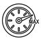 Max gauge velocity icon outline vector. Dark shoe meter