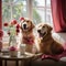 Max, the Golden Retriever Therapy Dog, Brings Joy to Elderly Woman in Serene Sunlit Living Room