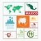 Maxico map and flag - highly detailed vector infographic illustration